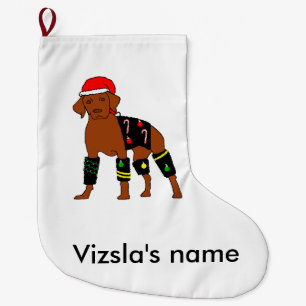 Grande Chaussette De Noël Noël Vizsla de Velcro