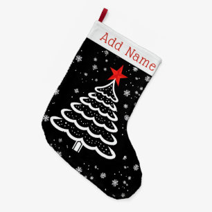 Grande Chaussette De Noël Noir & Rouge Noël