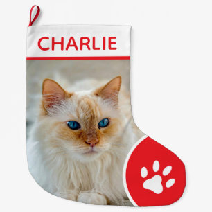 Grande Chaussette De Noël Nom de monogramme de photo de compagnie simple per