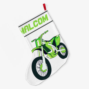 Grande Chaussette De Noël NOM et Âge ou Numéro Moto Cross Moto