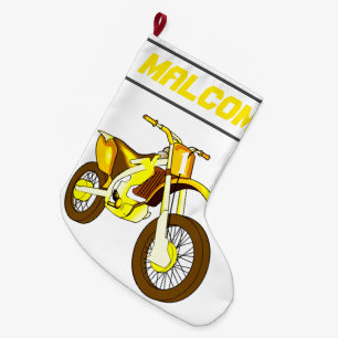Grande Chaussette De Noël NOM et Âge ou Numéro Moto Cross Moto