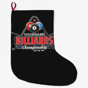 Grande Chaussette De Noël NOM Personnalisé Billard 8 Ball Pool Cue Rack