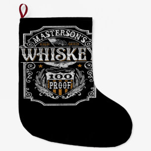 Grande Chaussette De Noël NOM personnalisé Old West Whiskey Brewery Bar