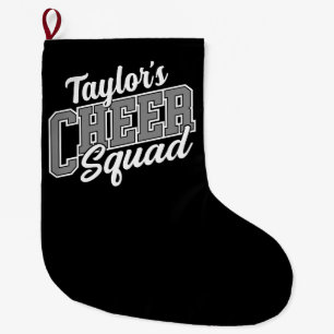 Grande Chaussette De Noël Nom personnalisé Pom-pom girl École Varsity Cheer