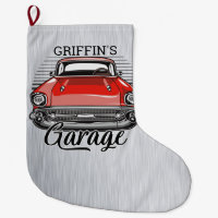 NOM personnalisé Retro Red Classic Car Garage