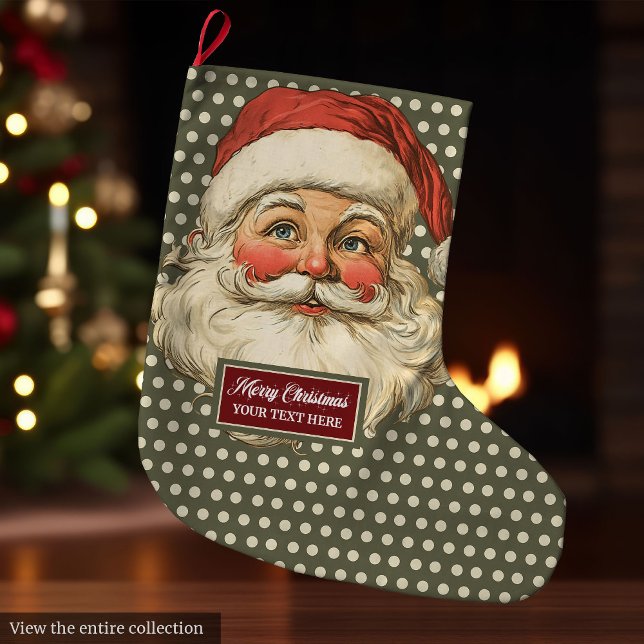 Grande Chaussette De Noël Nostalgale Santa Claus Holiday Stocking Cadeau (Nostalgic Santa Claus Holiday Stocking Gift)