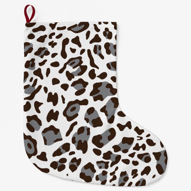 Grande Chaussette De Noël Nouvelle texture de léopard 7 (Devant)