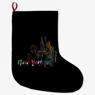 Grande Chaussette De Noël Nouvelle York Sky Battement de coeur Statue de la