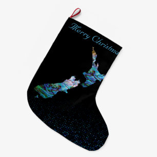 GRANDE CHAUSSETTE DE NOËL NOUVELLE-ZÉLANDE CARTE DE NOËL PAUA