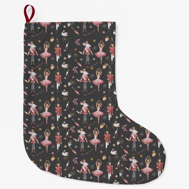 Grande Chaussette De Noël Nutcracker Ballerina cadeaux de Noël (Devant)