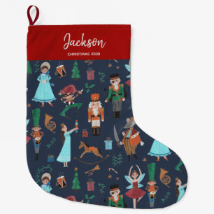 Grande Chaussette De Noël Nutcracker ballet de Noël bleu