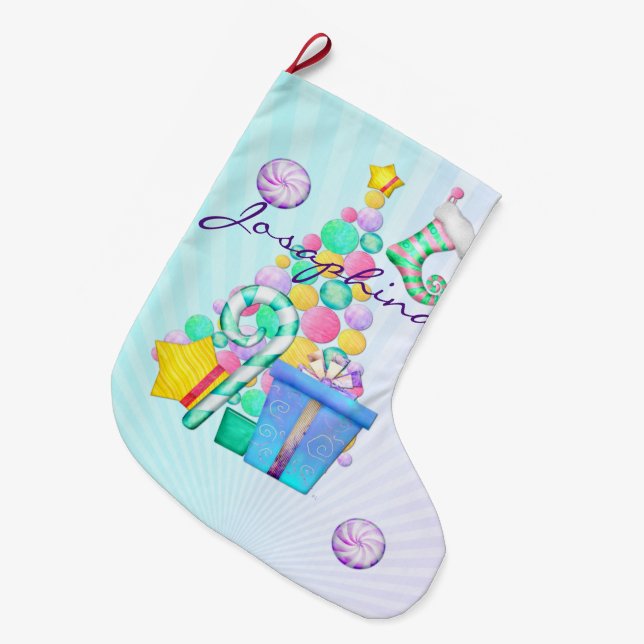 Grande Chaussette De Noël O Christmas Whimsey Folk Art (Devant (Accrochage))