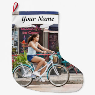 Grande Chaussette De Noël Ocean Grove NJ – Faire du vélo le long de Main Ave