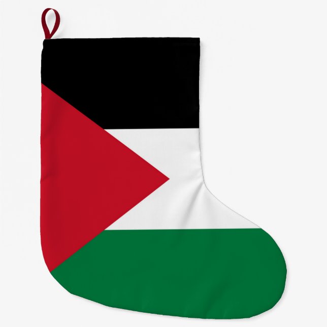 Grande Chaussette De Noël officiellement le drapeau de l'État de Palestine (Devant)