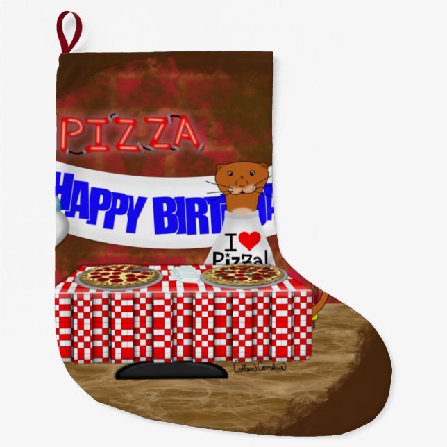 Grande Chaussette De Noël Oliver The Otter est 6 Years Old ! Joyeux annivers (Devant)