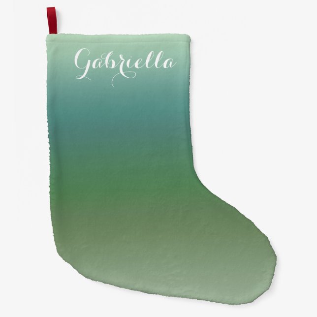 Grande Chaussette De Noël Ombre bleu menthe (Devant)