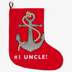 Grande Chaussette De Noël Oncle Anchor du numéro un avec une corde
