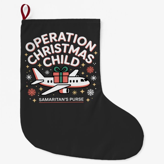 Grande Chaussette De Noël Opération Enfant de Noël Sac à main samaritain  (Devant)