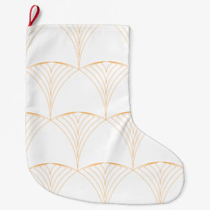 Grande Chaussette De Noël Or, élégant simple et luxueux motif traditionnel