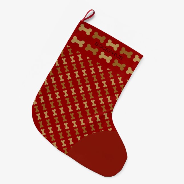 Grande Chaussette De Noël Os de chien (Devant (Accrochage))