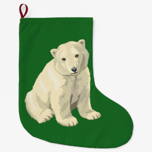 Grande Chaussette De Noël Ours blanc