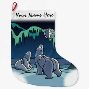 Grande Chaussette De Noël Ours Noël Stocker personnalisé Ours Cub Stocker