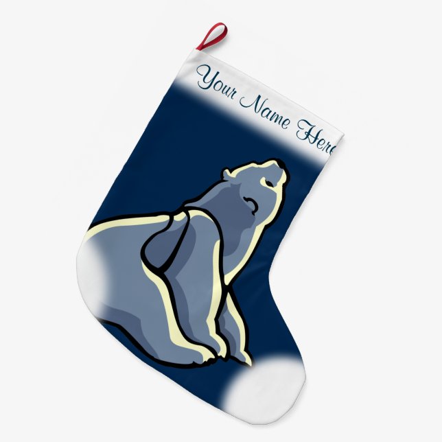 Grande Chaussette De Noël Ours Noël Stocker personnalisé Ours Cub Stocker (Devant (Accrochage))