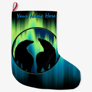 Grande Chaussette De Noël Ours Noël Stocker personnalisé Ours Stocker