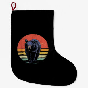 Grande Chaussette De Noël Ours noir Vintage