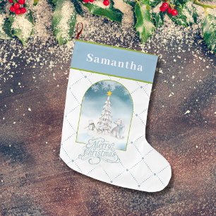 Grande Chaussette De Noël Ours polaire et étourdissement de Noël