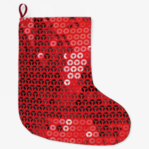 Grande Chaussette De Noël paillettes rouges brillantes xmas noël stockage