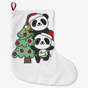 Grande Chaussette De Noël Panda Christmas Tree Animaux de Noël Pandas