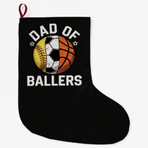 Grande Chaussette De Noël Papa des joueurs de balle
