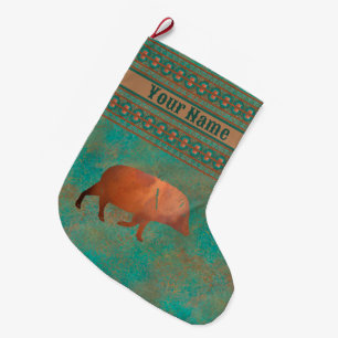 Grande Chaussette De Noël Papa Javelina Mignon du Sud-Ouest Personnalisé