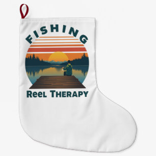 Grande Chaussette De Noël Papa Thérapie Moulinets de Pêche