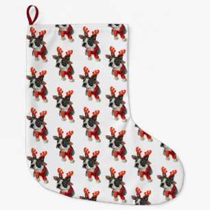 Grande Chaussette De Noël Papier à enveloppement pour chien de garde de Noël