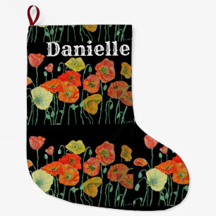 Grande Chaussette De Noël Papillons orange et jaune Art Noël Stocker