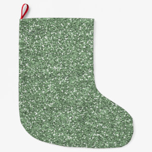 Grande Chaussette De Noël Parties scintillant Green Faux