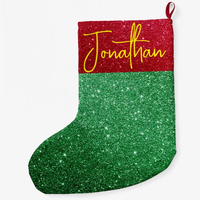 Grande Chaussette De Noël Parties scintillant personnalisée - Stockage de No (Dos)