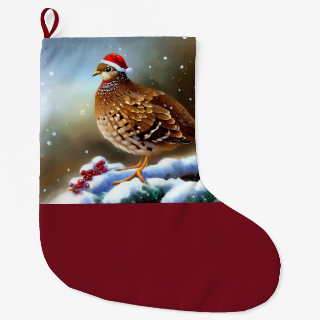 Grande Chaussette De Noël Partridge de Noël 2 (Devant)