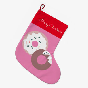 Grande Chaussette De Noël Pâtisserie Sprinkles Donuts de Noël  Joyeux Noël