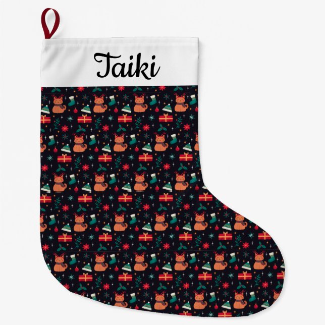 Grande Chaussette De Noël Pays des Moustaches (Devant)