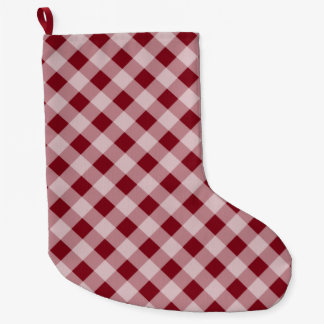 Grande Chaussette De Noël Pays Noël Rouge En vichy décoration