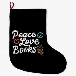 Grande Chaussette De Noël Peace Looks Geeky & Cute Reading