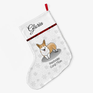 Grande Chaussette De Noël Pembroke Welsh Corgi Maman (rouge 1) Chien Maman M