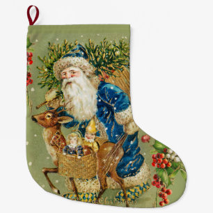 GRANDE CHAUSSETTE DE NOËL PÈRE NOËL AVEC DES CADEAUX DE CERFS ET DE NOËL EN 