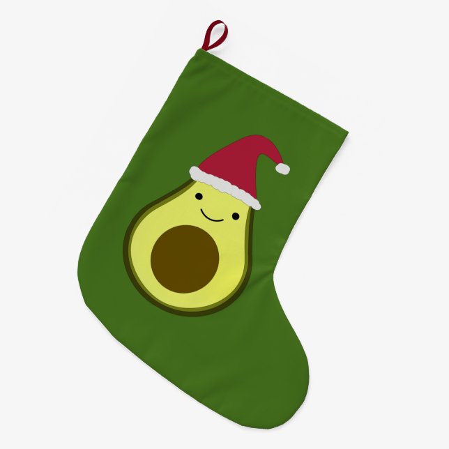 Grande Chaussette De Noël Père Noël Avocado Noël Stocking (Devant (Accrochage))