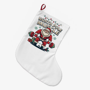 Grande Chaussette De Noël Père Noël drôle pôle Nord muscle Gym de Noël