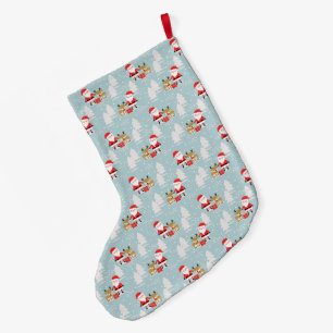 Grande Chaussette De Noël Père Noël et Rudolph