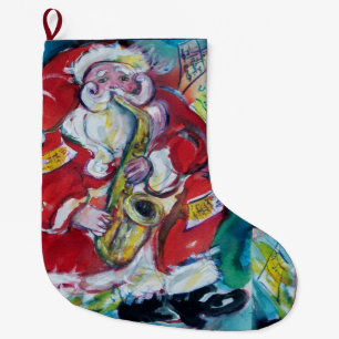 GRANDE CHAUSSETTE DE NOËL PÈRE NOËL ET SAXO, FÊTE DE NOËL